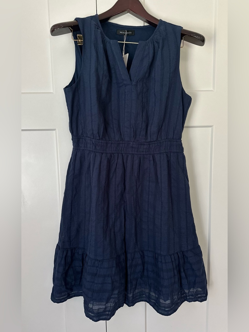 Merokeety Navy Sleeveless Midi Dress NWT‎